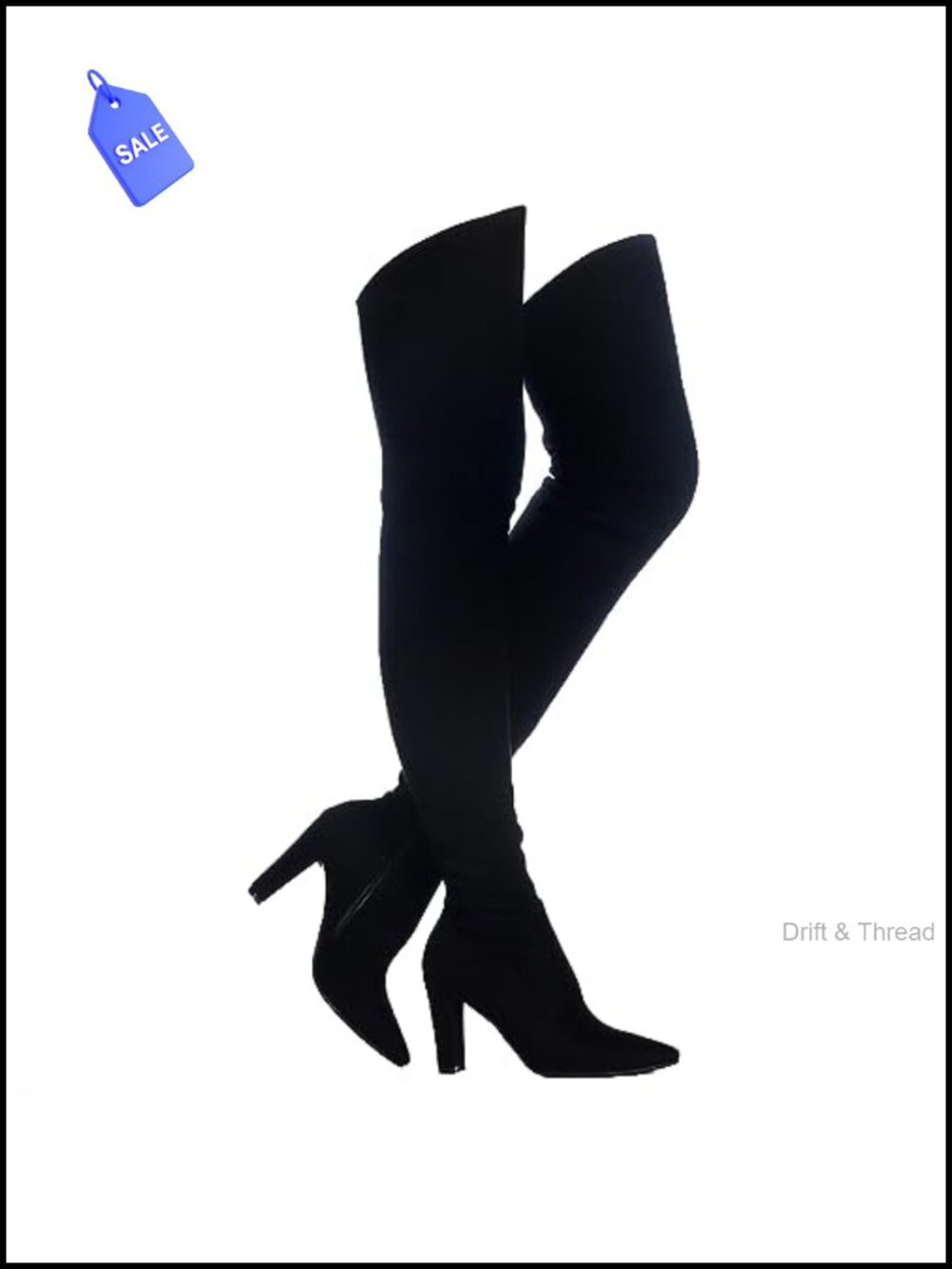 Women Suede Over The Knee Chunky Heel Thigh High Boots